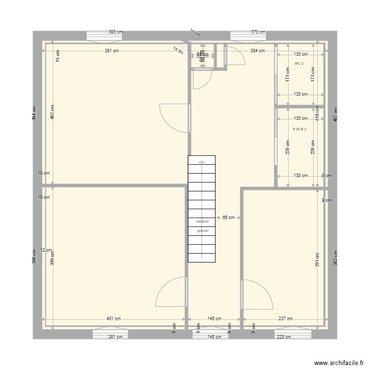 Laurent 1er étage. Plan de 12 pièces et 62 m2