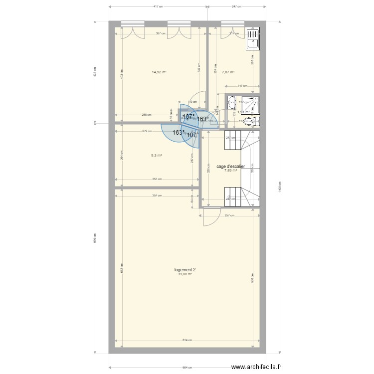 105 st pierre. Plan de 6 pièces et 81 m2