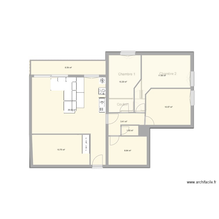 Appartement v2. Plan de 0 pièce et 0 m2