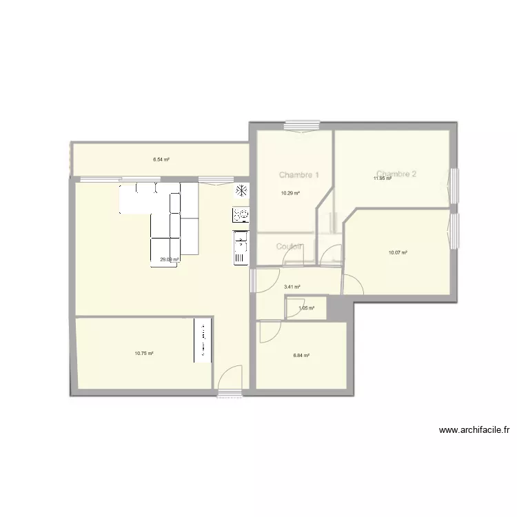 Appartement v2. Plan de 