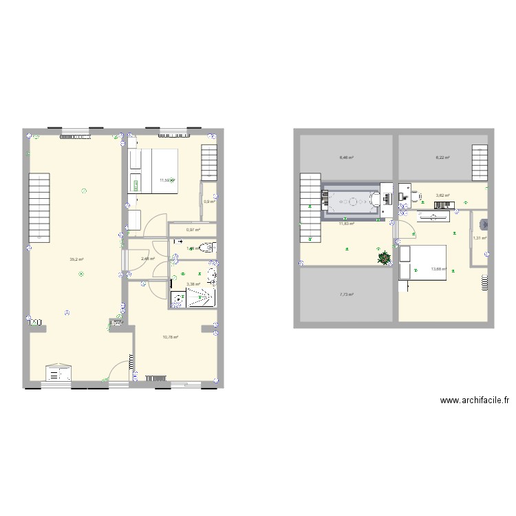 maison francis v12 pour travaux. Plan de 16 pièces et 118 m2