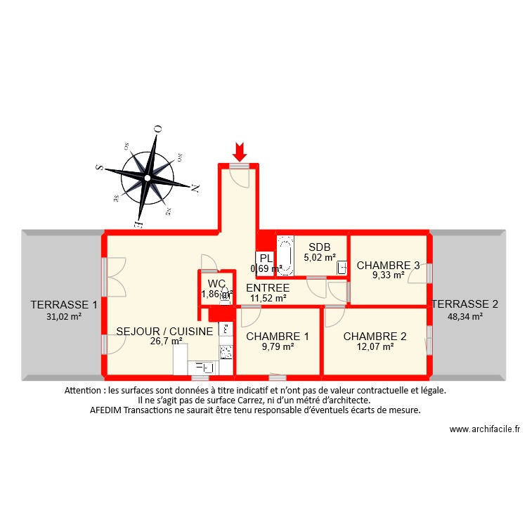 BI7357. Plan de 12 pièces et 112 m2