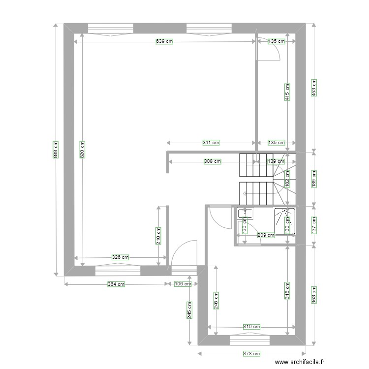 PORTHAULT . Plan de 13 pièces et 142 m2