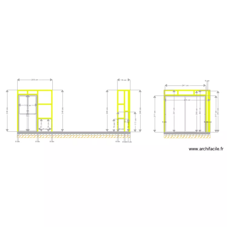dushene agrandissement bois. Plan de 