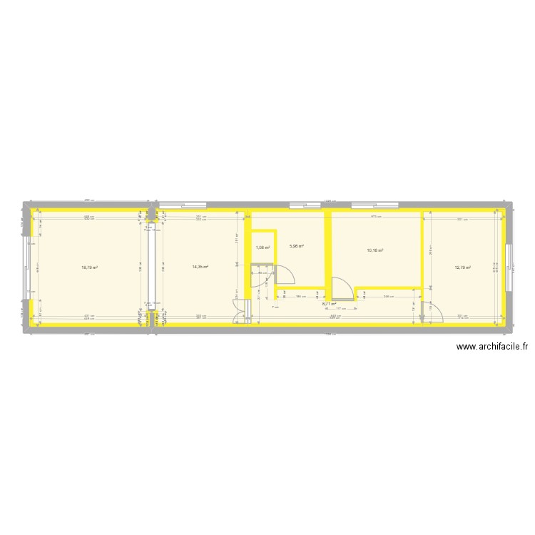 Pauline 1. Plan de 8 pièces et 72 m2