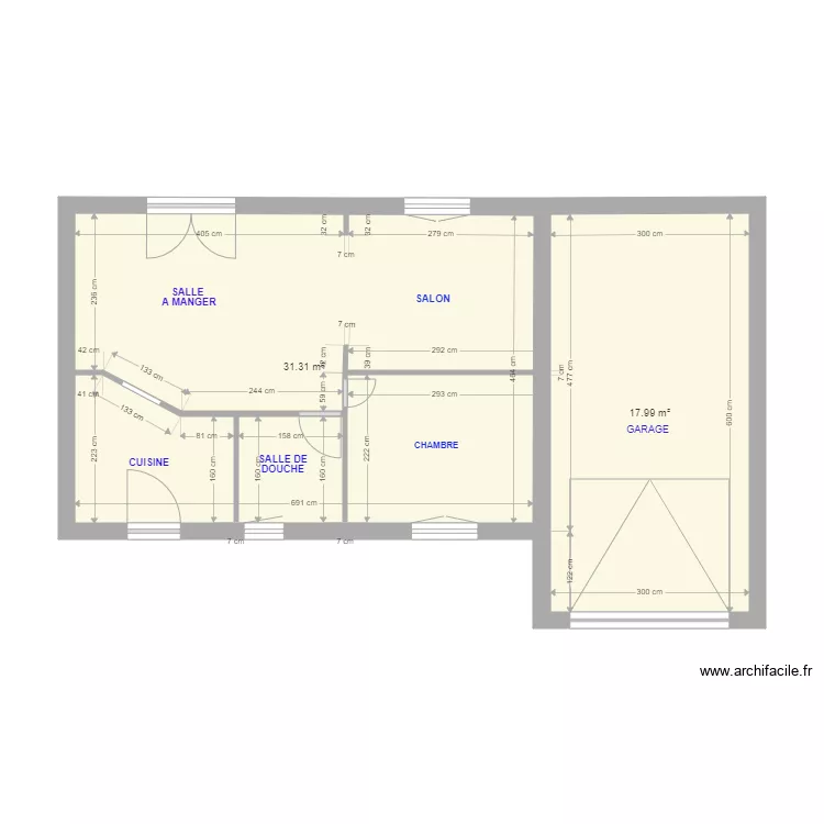 BRIOIS  AVANT TRAVAUX. Plan de 