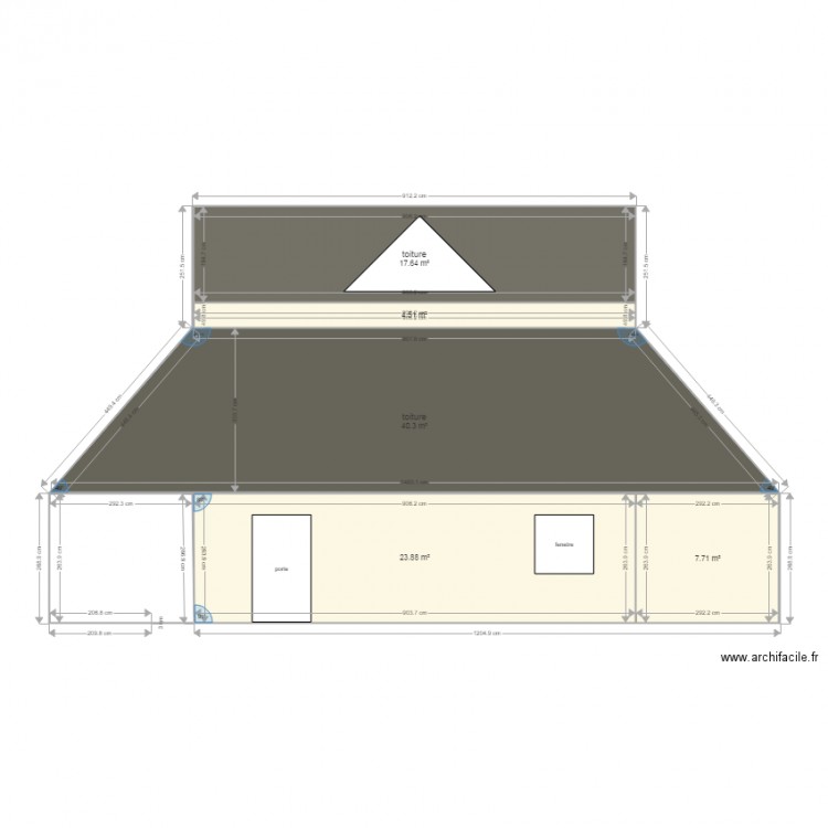 toiture vue coté droit ou gauche. Plan de 0 pièce et 0 m2