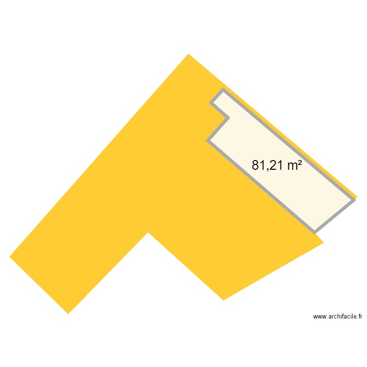 PLAN . Plan de 1 pièce et 81 m2