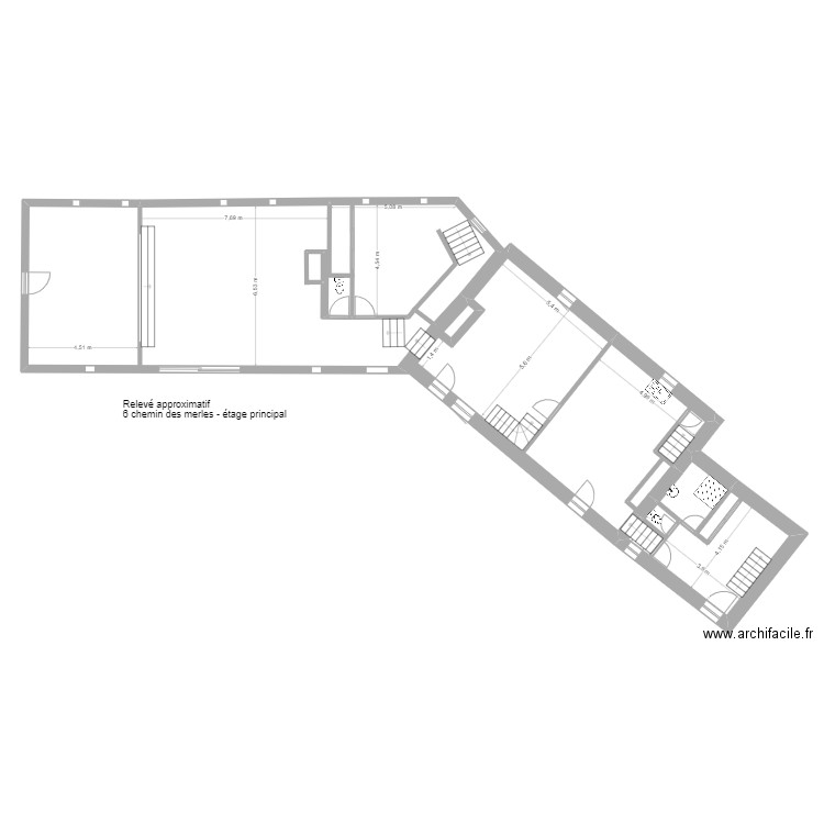 rc 6 ch des merles. Plan de 3 pièces et 20 m2