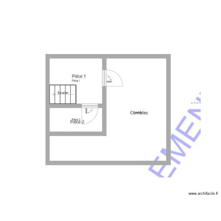 ABBOU N+2. Plan de 3 pièces et 27 m2