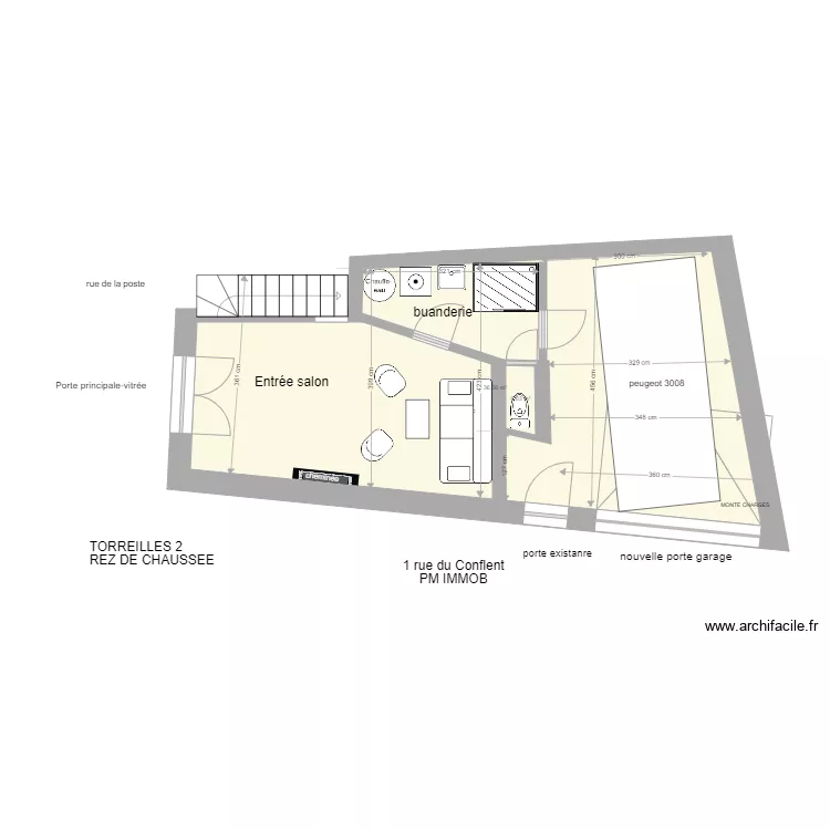 torreilles conflent sans studio et bonnes c&ocirc;tes avec nouvelle entr&eacute;e. Plan de 