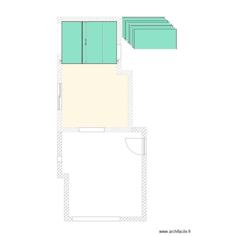 Calepinage Salle à manger. Plan de 1 pièce et 22 m2