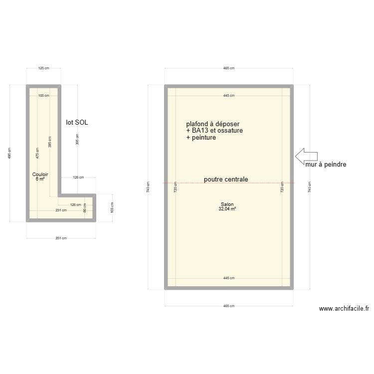 plan GOEURY M0224958. Plan de 2 pièces et 38 m2