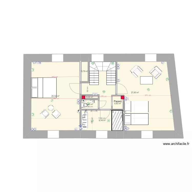 Lanildut 1&egrave;me &eacute;tage &eacute;lectricit&eacute;. Plan de 
