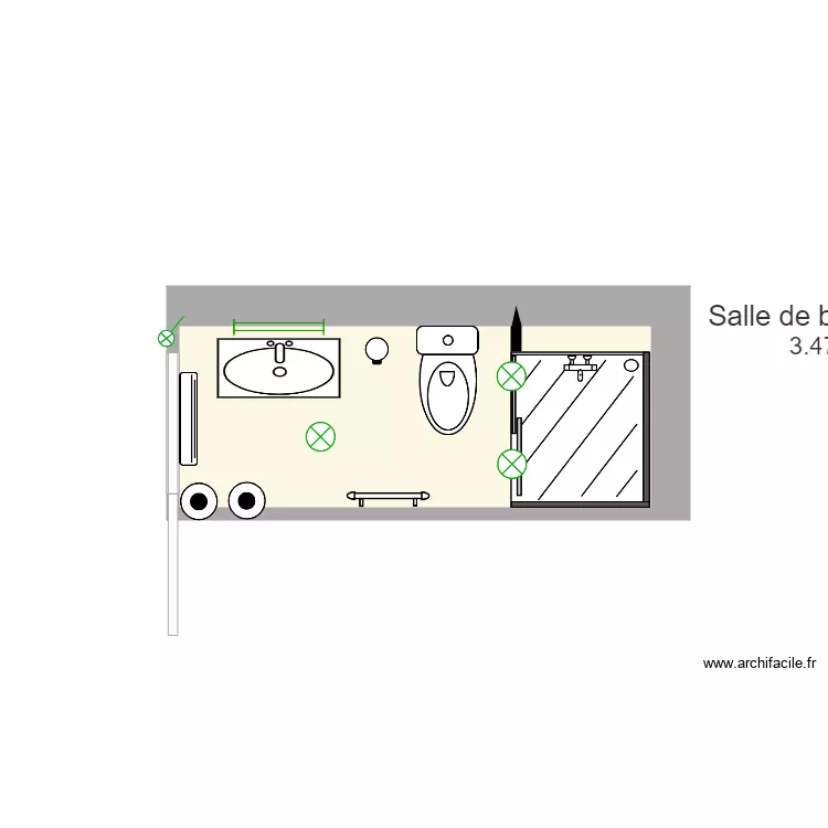 SdB Etage. Plan de 
