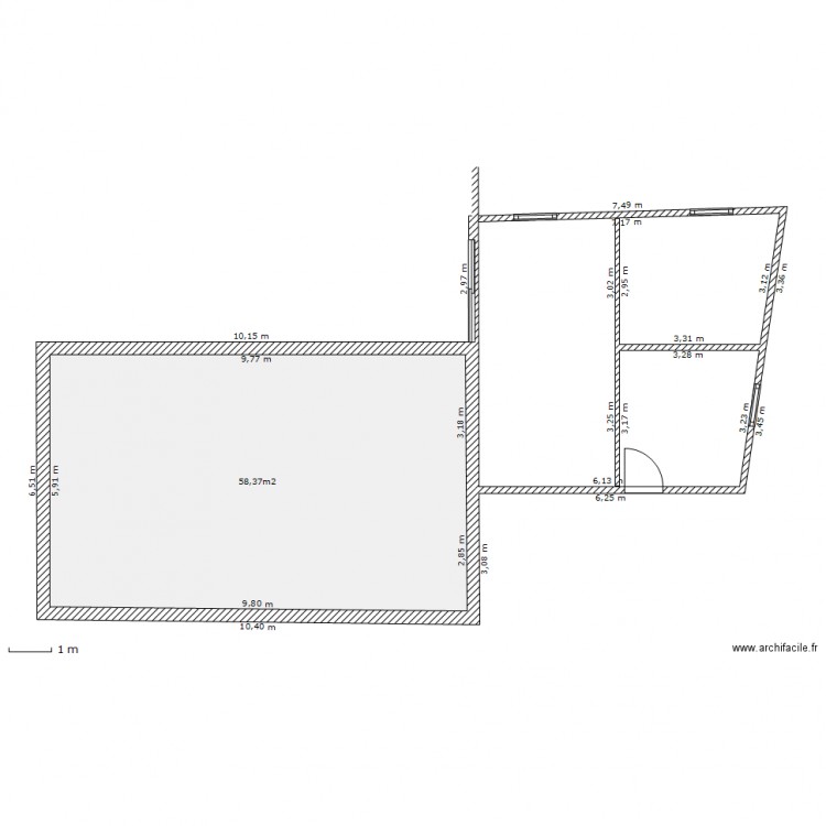 extension 42.13. Plan de 0 pièce et 0 m2
