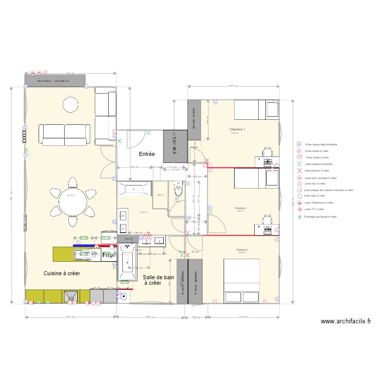 Option 4 electricité. Plan de 0 pièce et 0 m2