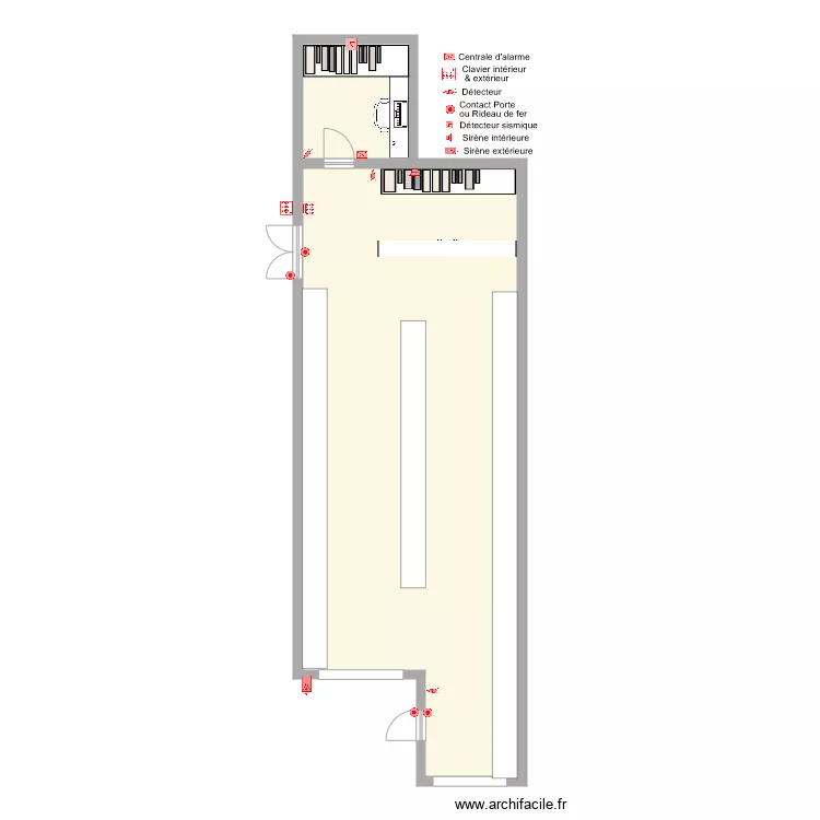 TABAC L ILE AUX TRESORS Alarme. Plan de 