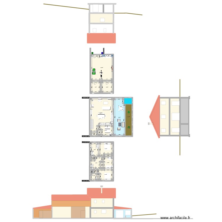 St Paul. Plan de 35 pièces et 446 m2