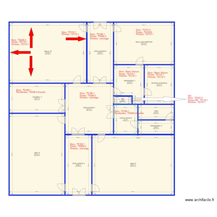 PLAN ECOLE MSM. Plan de 14 pièces et 335 m2