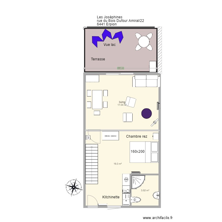 Appartement 22 rez Erpion Web. Plan de 0 pièce et 0 m2