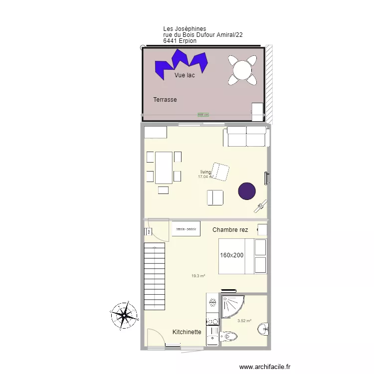 Appartement 22 rez Erpion Web. Plan de 