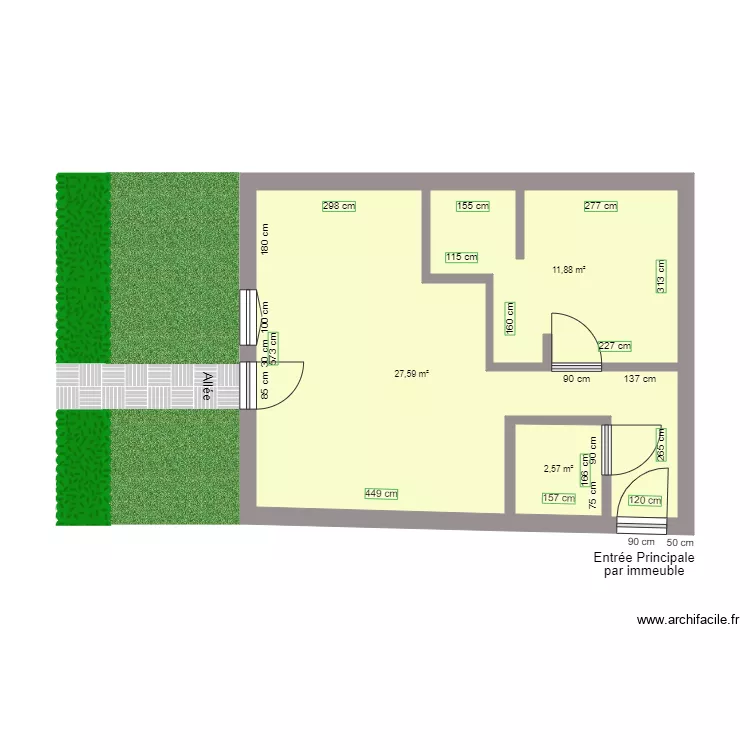 CABINET MASSEUR KINESITHERAPEUTE AVANT TRAVAUX. Plan de CABINET MASSEUR KINESITHERAPEUTE AVANT TRAVAUX. Plan de