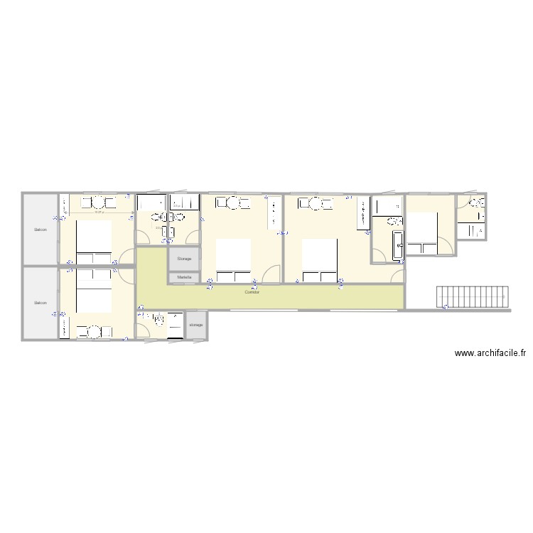 Extra 3 chambres 10 par 10. Plan de 0 pièce et 0 m2