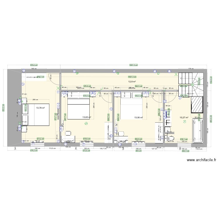 MAISON B ETAGE. Plan de 5 pièces et 64 m2