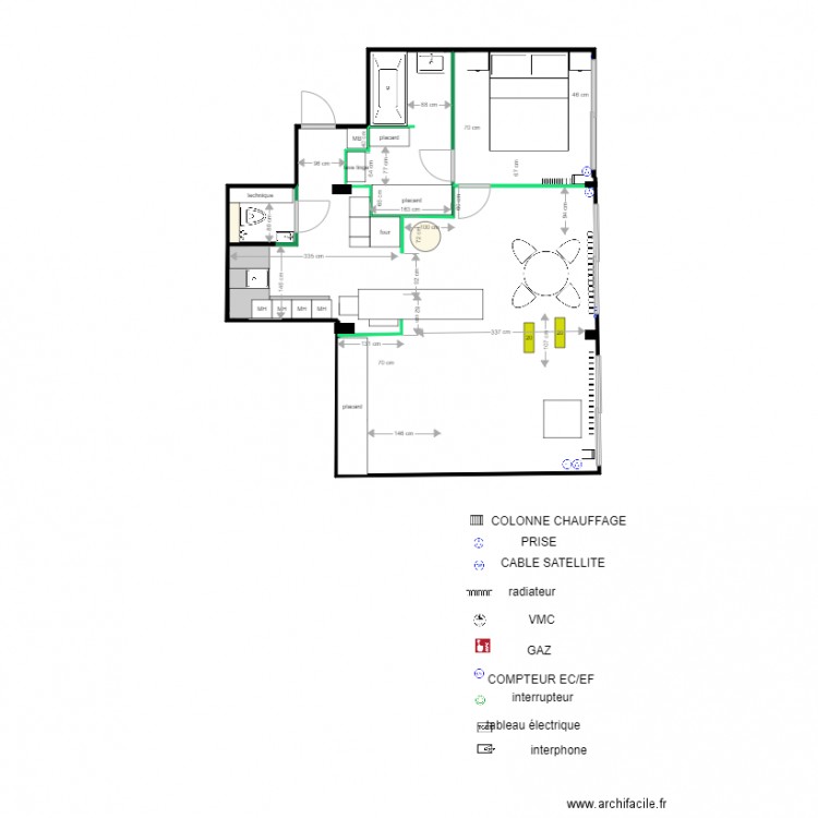 BOURET PROJET cuisine alternative. Plan de 0 pièce et 0 m2