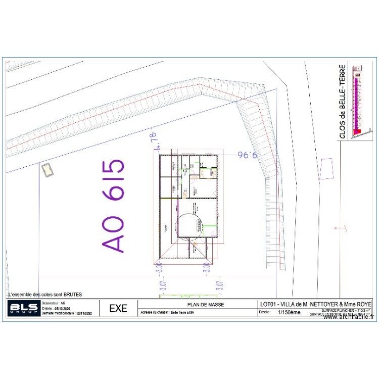 MASSE DEPOT . Plan de 1 pièce et 15 m2