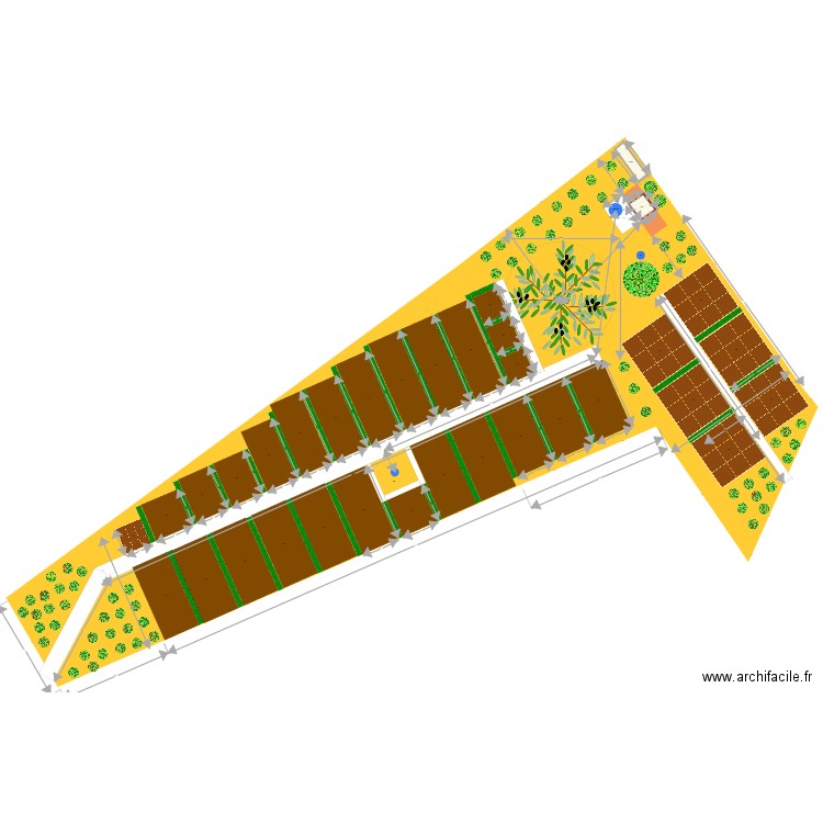 Jardin partagé V8 poulailler haie forage 1530. Plan de 0 pièce et 0 m2