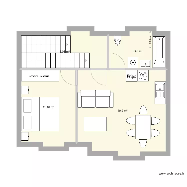 DALU R1 option T2. Plan de 