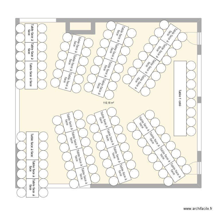 Salle Mariage V1. Plan de 1 pièce et 118 m2