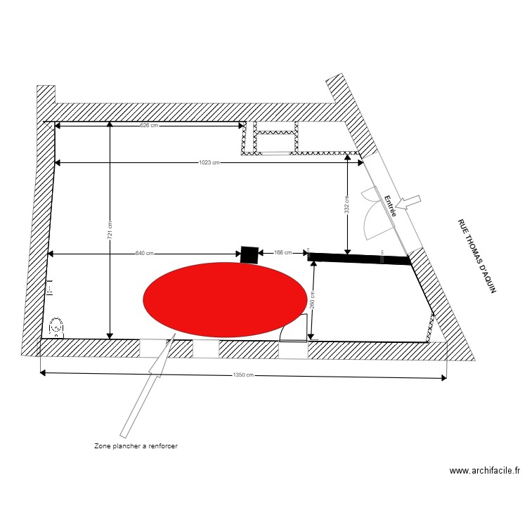 SIMON EXISTANT structure. Plan de 2 pièces et 2 m2