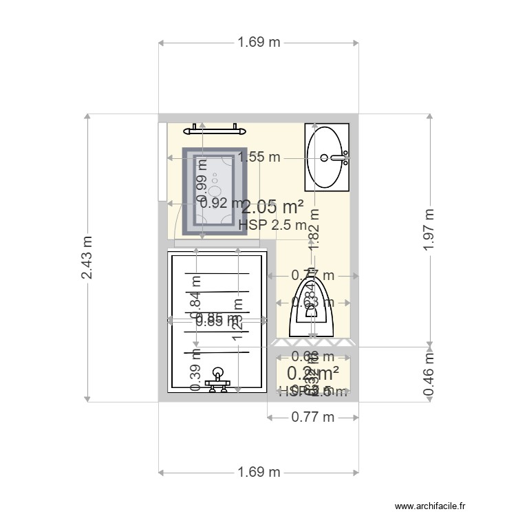 salle de bain. Plan de 0 pièce et 0 m2