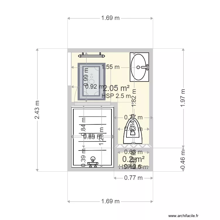 salle de bain. Plan de salle de bain. Plan de