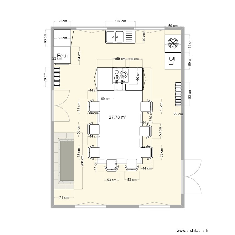 cuisine neronde projet. Plan de 0 pièce et 0 m2