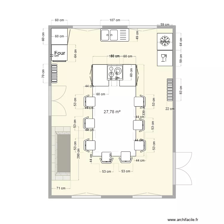 cuisine neronde projet. Plan de 