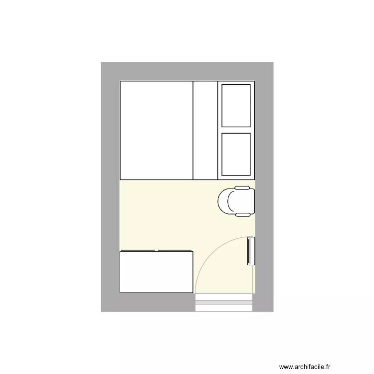 chambre amis 6eme etage. Plan de 