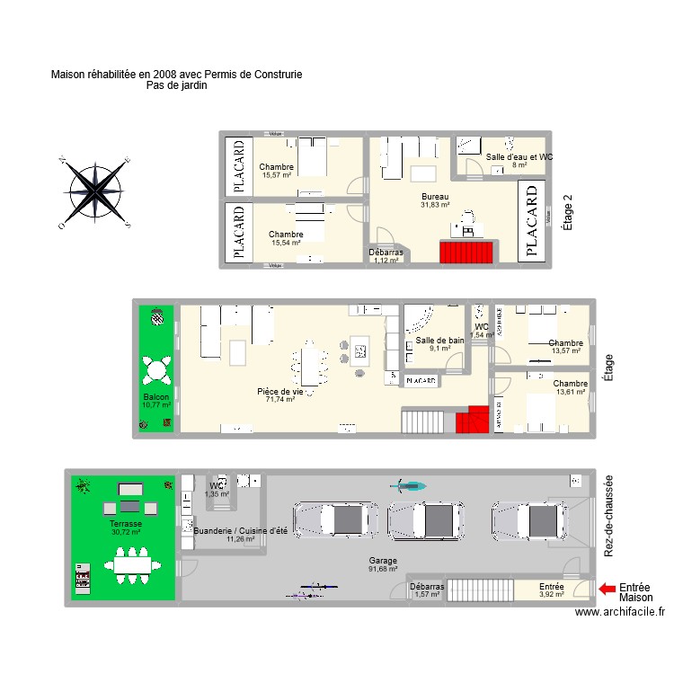 CABRAS. Plan de 24 pièces et 353 m2