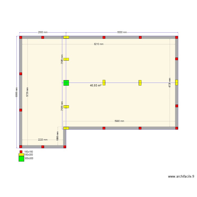 Лоза Сваи. Plan de 1 pièce et 41 m2