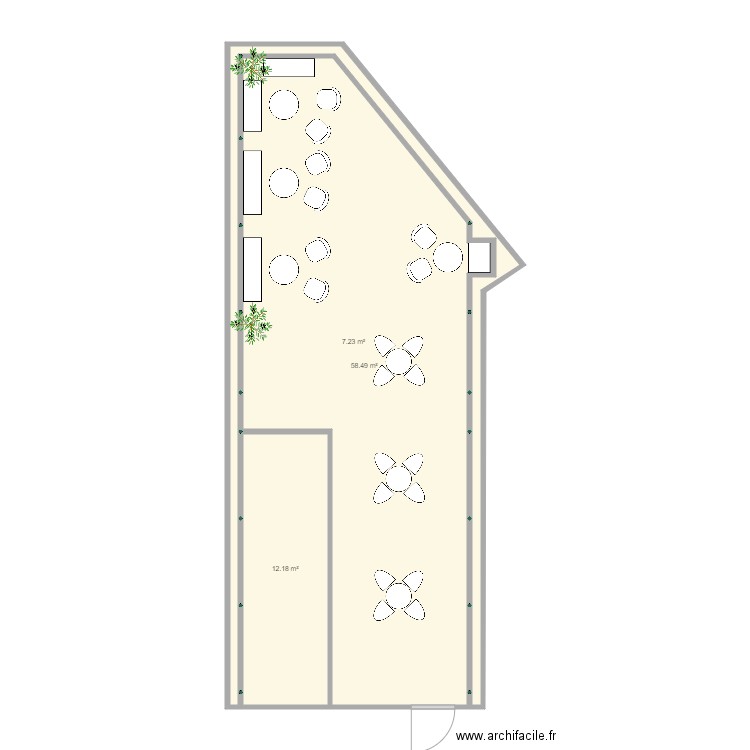 Terrasse TOPO 2. Plan de 3 pièces et 78 m2