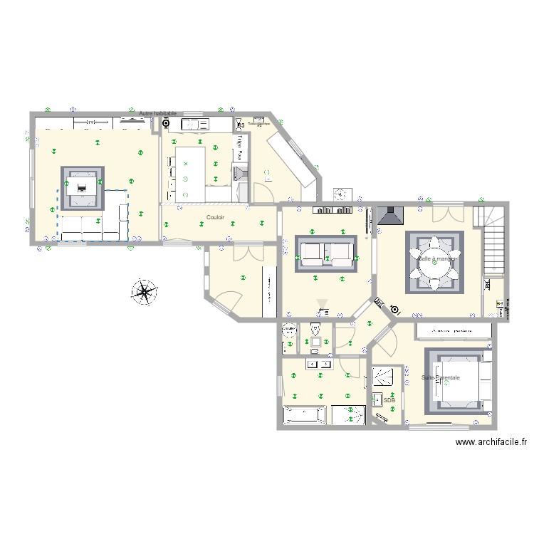 Plan 1 implantation courchelettes. Plan de 0 pièce et 0 m2