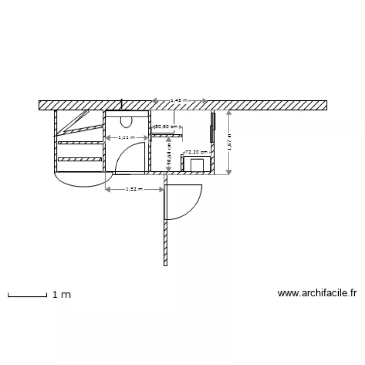 salle d'eau rdch le 26 juillet. Plan de 