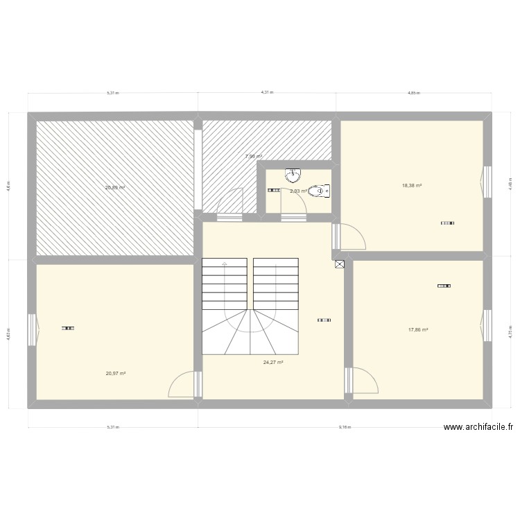 hussenet mathieu r+1. Plan de 7 pièces et 113 m2