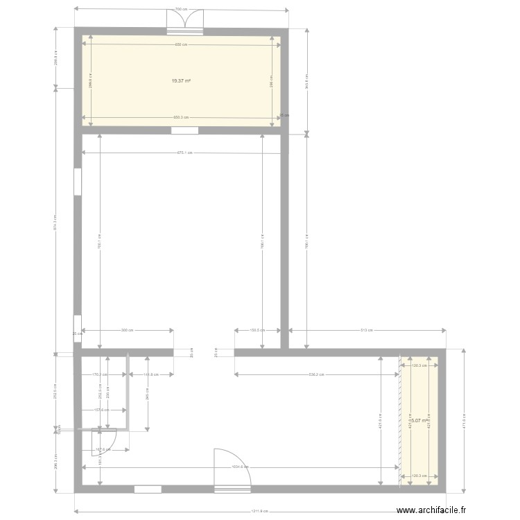 Degustation. Plan de 2 pièces et 24 m2