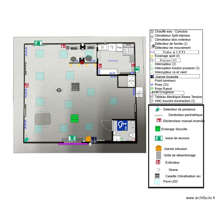 Plan Restaurant. Plan de 1 pièce et 3 m2