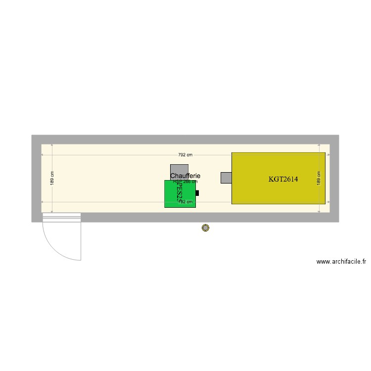 Allain. Plan de 1 pièce et 15 m2