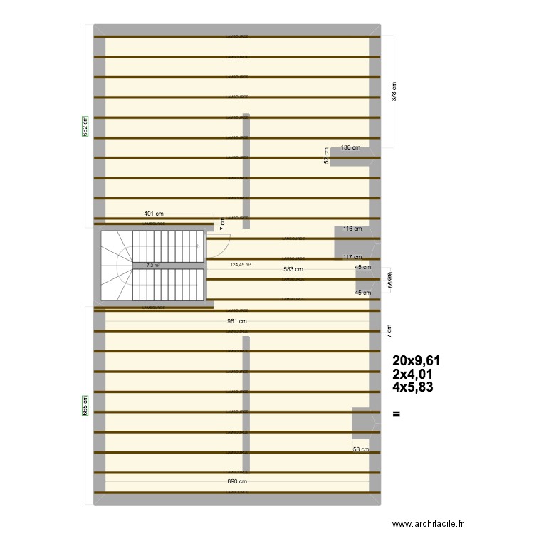 PLAN calepinage lambourdes. Plan de 2 pièces et 132 m2